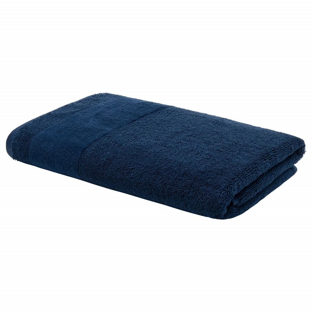 

Полотенце LOOKS by Wolfgang Joop 50х100 см - маленькое банное полотенце с вышивкой логотипа, синее, однотонное, 100% хлопок, синий