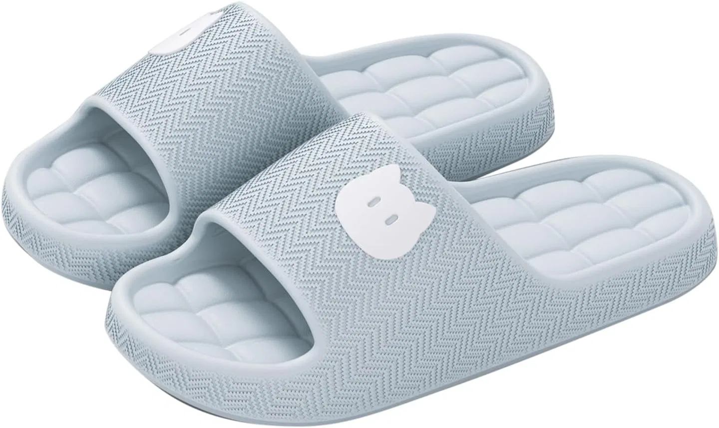 Badelatschen Damen Herren Badeschuhe Original Тапочки унисекс Schuhe Damen Sommer Hauslatschen Indoor Schlappen Leicht Hausschlappen Gemütlich Hausschuhe Bequem Тапочки Super Weich Badepantoletten 1 SLNLUYK, Grau
