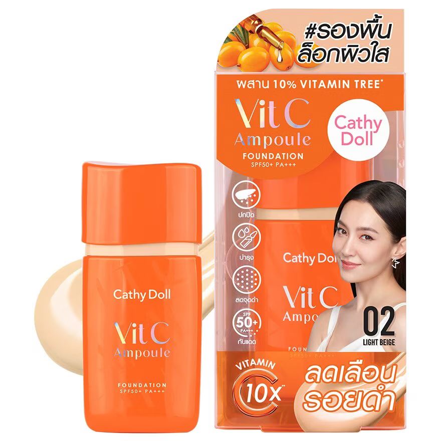 

Cathy Doll Vit C Ampoule Foundation SPF50+ PA+++ 30г. 02 Светло-бежевый, Light Beige