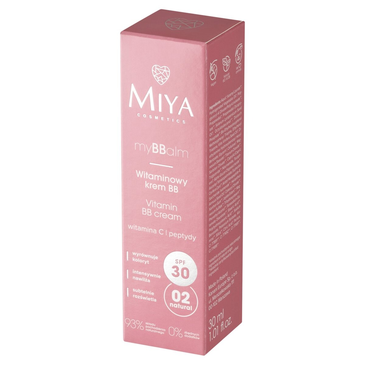 Miya, Mybbalm, крем с витамином Bb, SPF 30, 02 натуральный, 30 мл Miya Cosmetics — фото 3