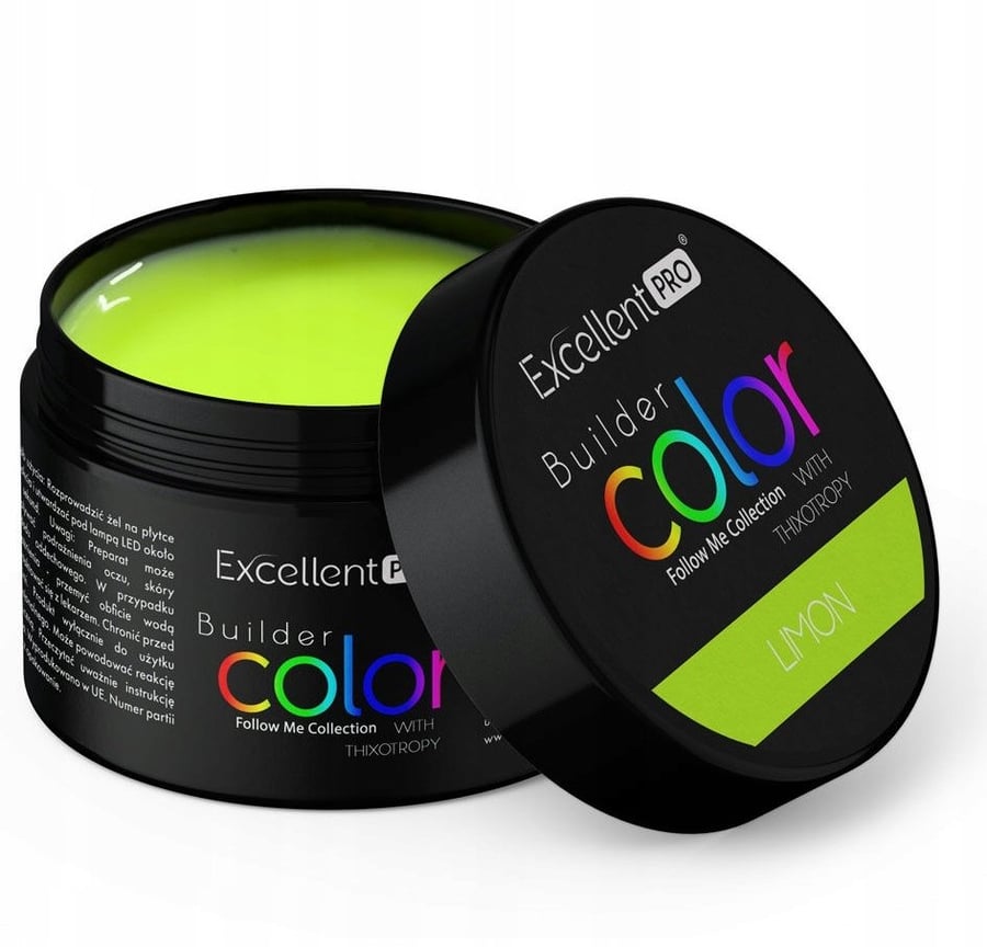 

Цветной строительный гель Excellent Pro Builder Gel, цвет Lime Limon, 15 г