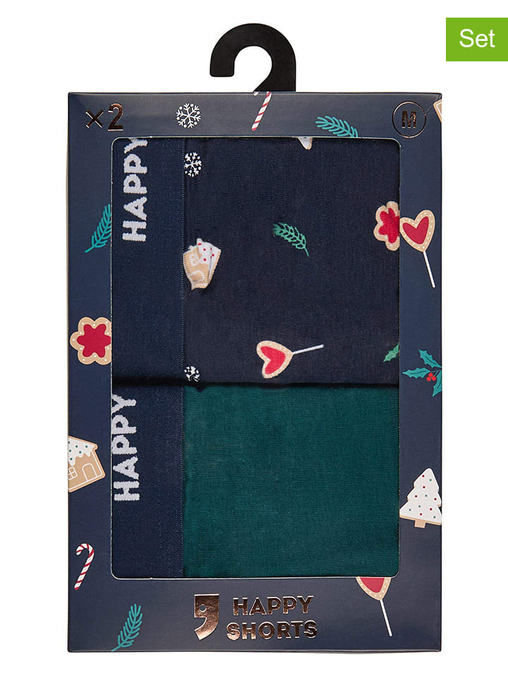

Happy Shorts Комплект из 2 штук: боксерские трусы темно-синего/бежевого цвета