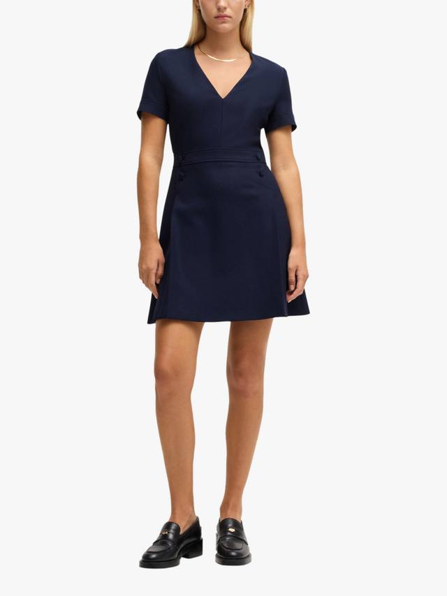 

Платье с v-образным вырезом dahelga HUGO BOSS, темно-синий