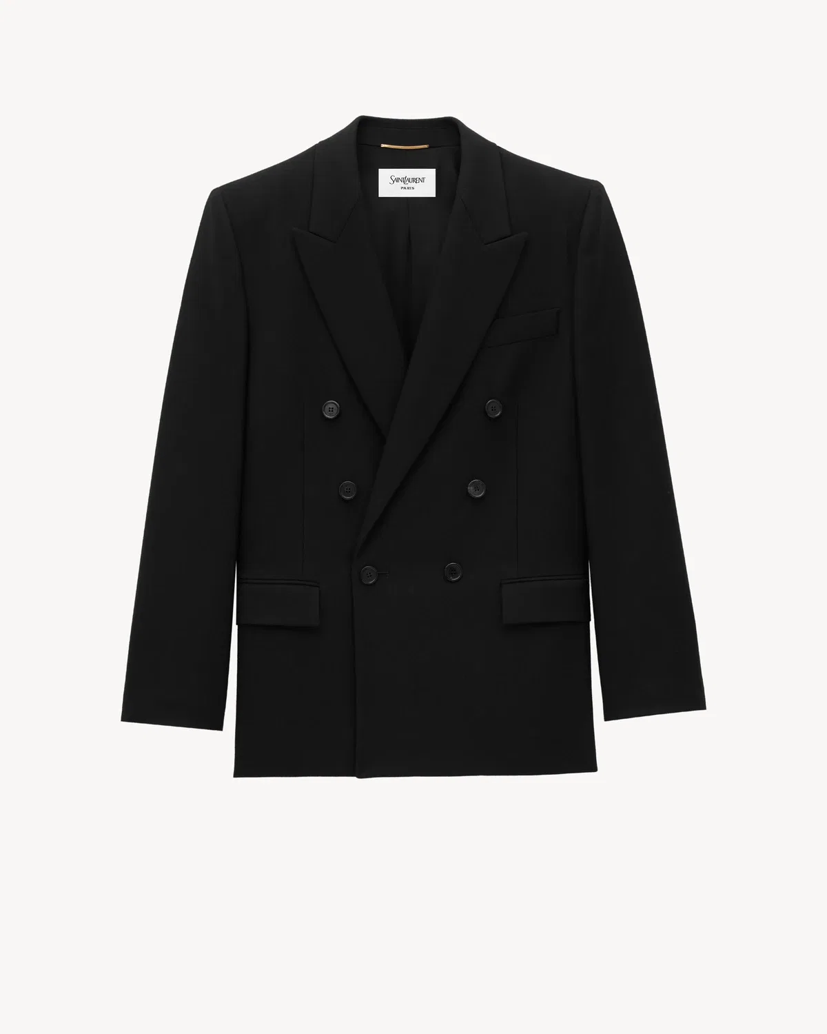 Пиджак CASSANDRE из шерстяной габардины SAINT LAURENT, черный
