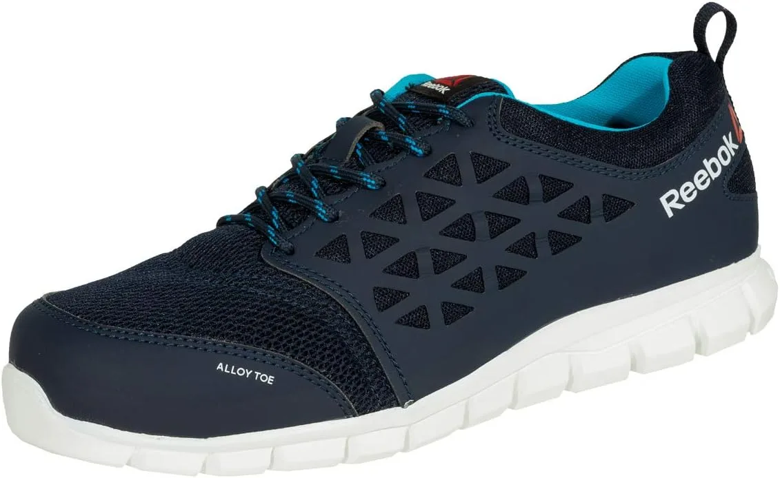 Кроссовки REEBOK WORK IB131S1P Excel Light Athletic Safety Trainer Shoe с алюминиевым носком, темно-синего и бирюзового цвета