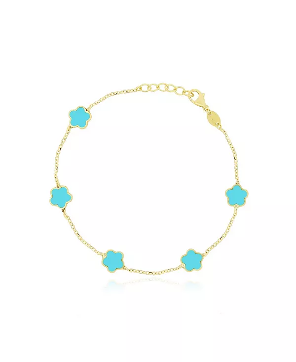

Браслет с бирюзовым цветком, 14-каратное золото The Lovery, turquoise