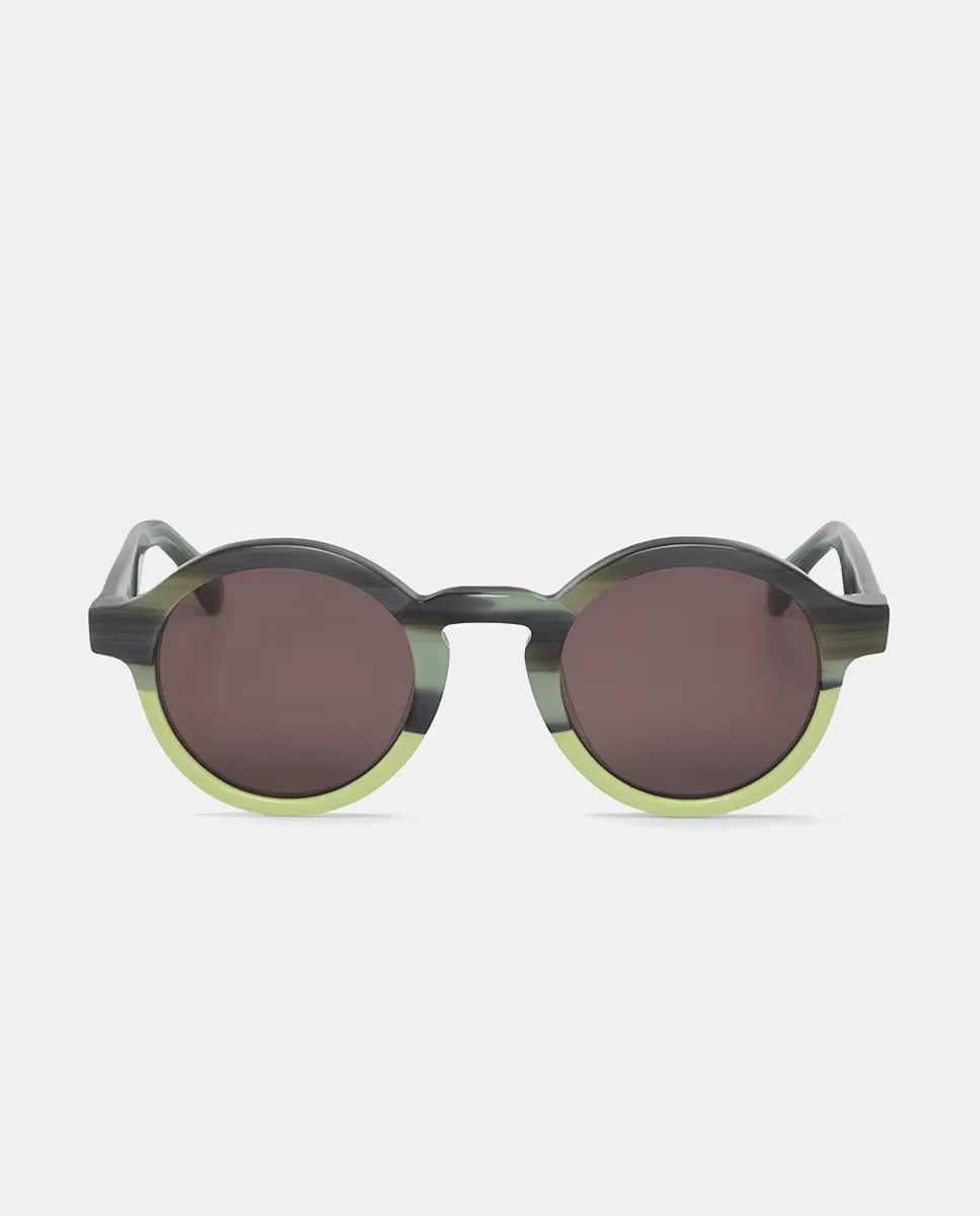 

Солнцезащитные очки Mr. Boho унисекс, круглые, с коричневой узорчатой оправой, многоцветный