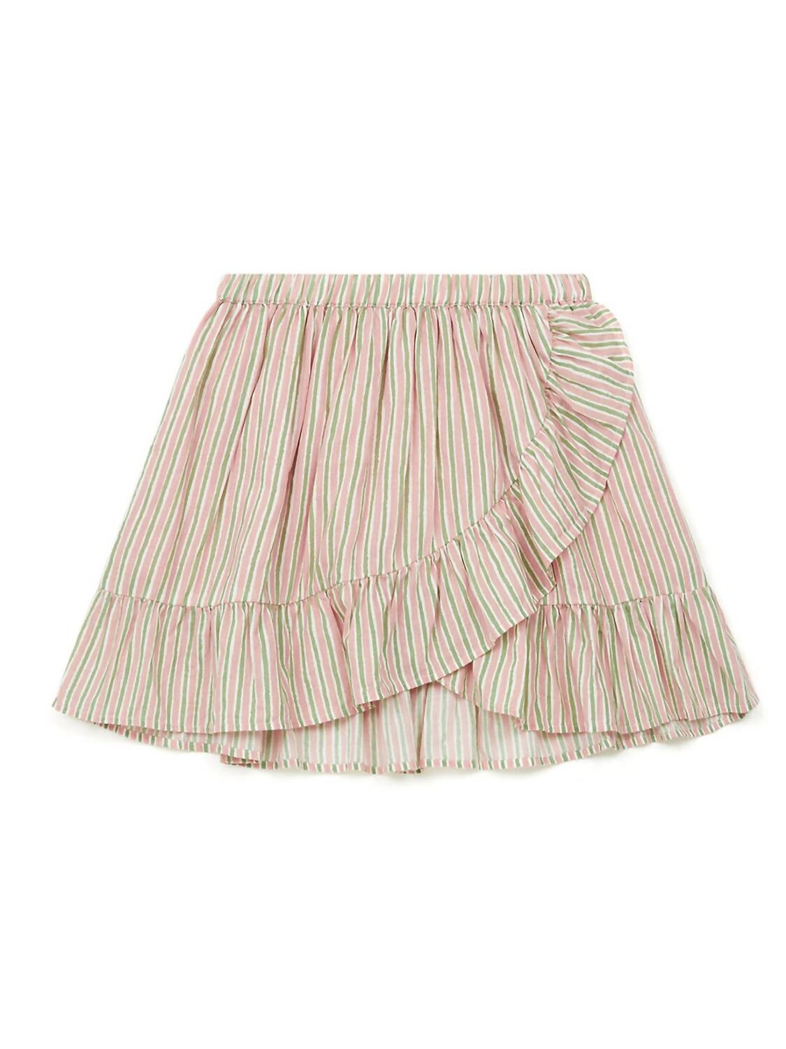 

Розовая хлопковая юбка в полоску с рисунком Bailey Kids Bonton, розовый