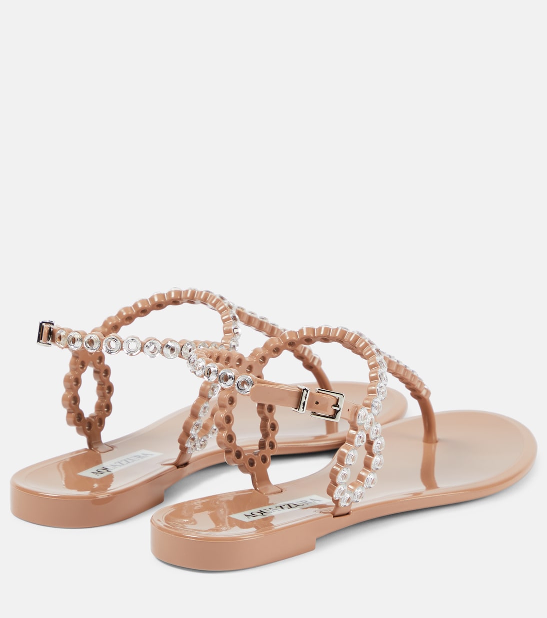 Почти невидимые декорированные ПВХ сандалии Aquazzura, Powder Pink — фото 2