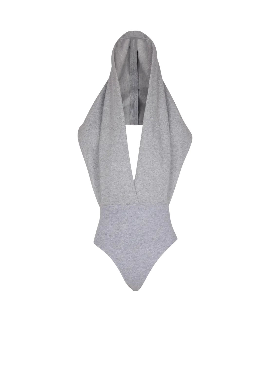 

Драпированный боди с капюшоном Balmain, серый