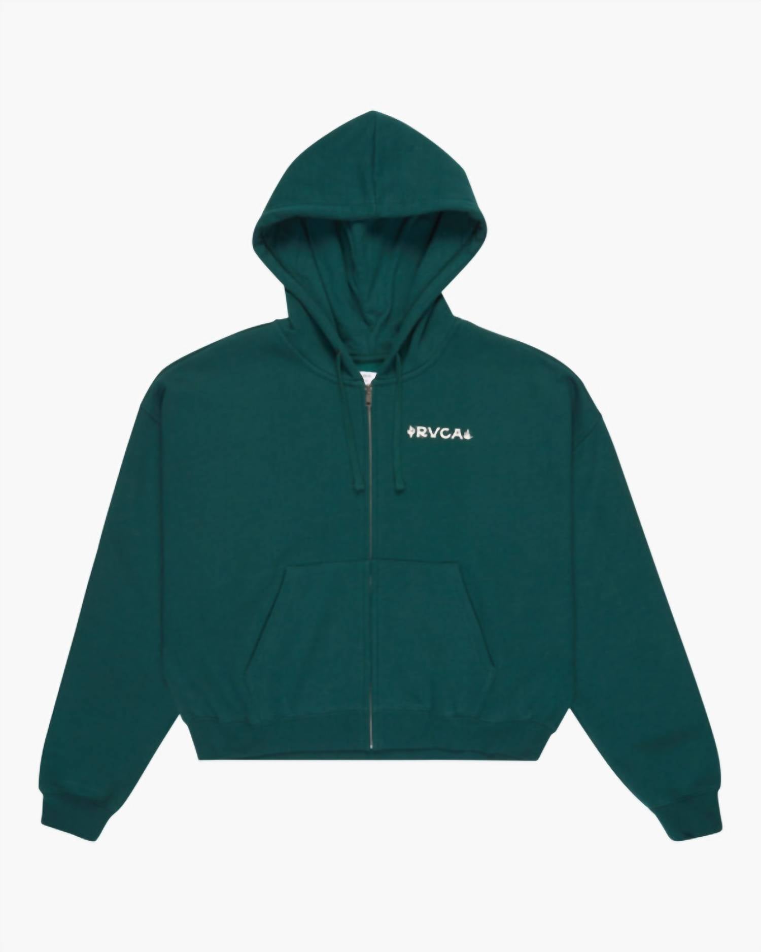 

Женская худи с молнией Court Zip в цвете "Сосновая хвоя" RVCA, Pineneedle