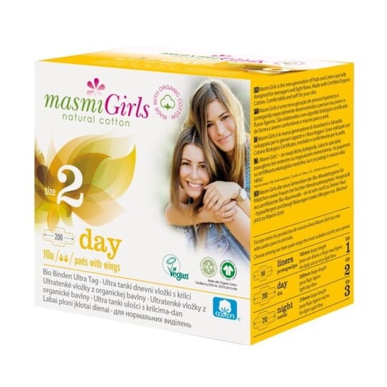 

Органические ежедневные гигиенические прокладки, 10 шт. Masmi, Girls