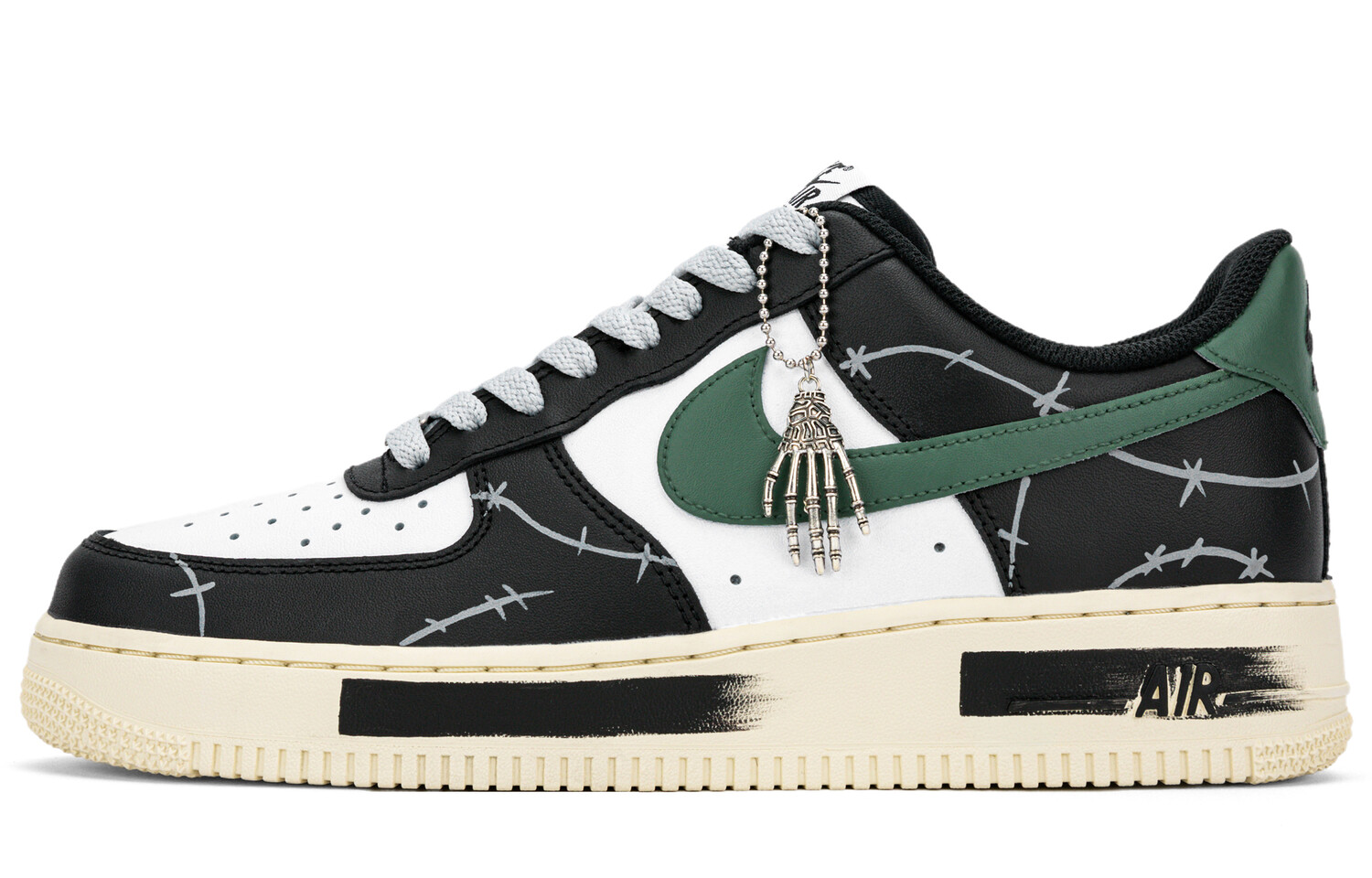 

Кроссовки Nike Air Force 1 Skateboarding Shoes Unisex Low-top Black/white/gray, черный