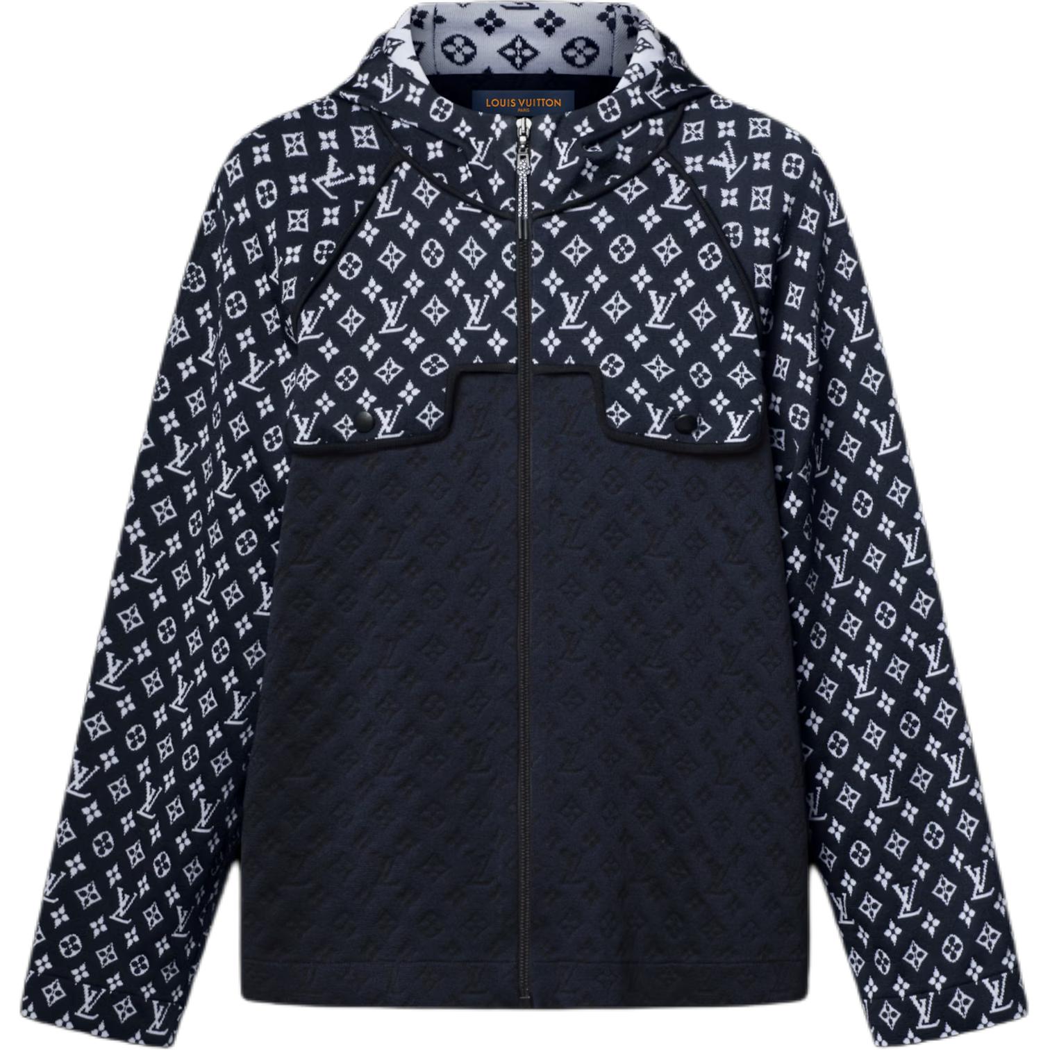 

LOUIS VUITTON Луи Витон Монорам Джаккард Вязаный Худи, Blue Gray