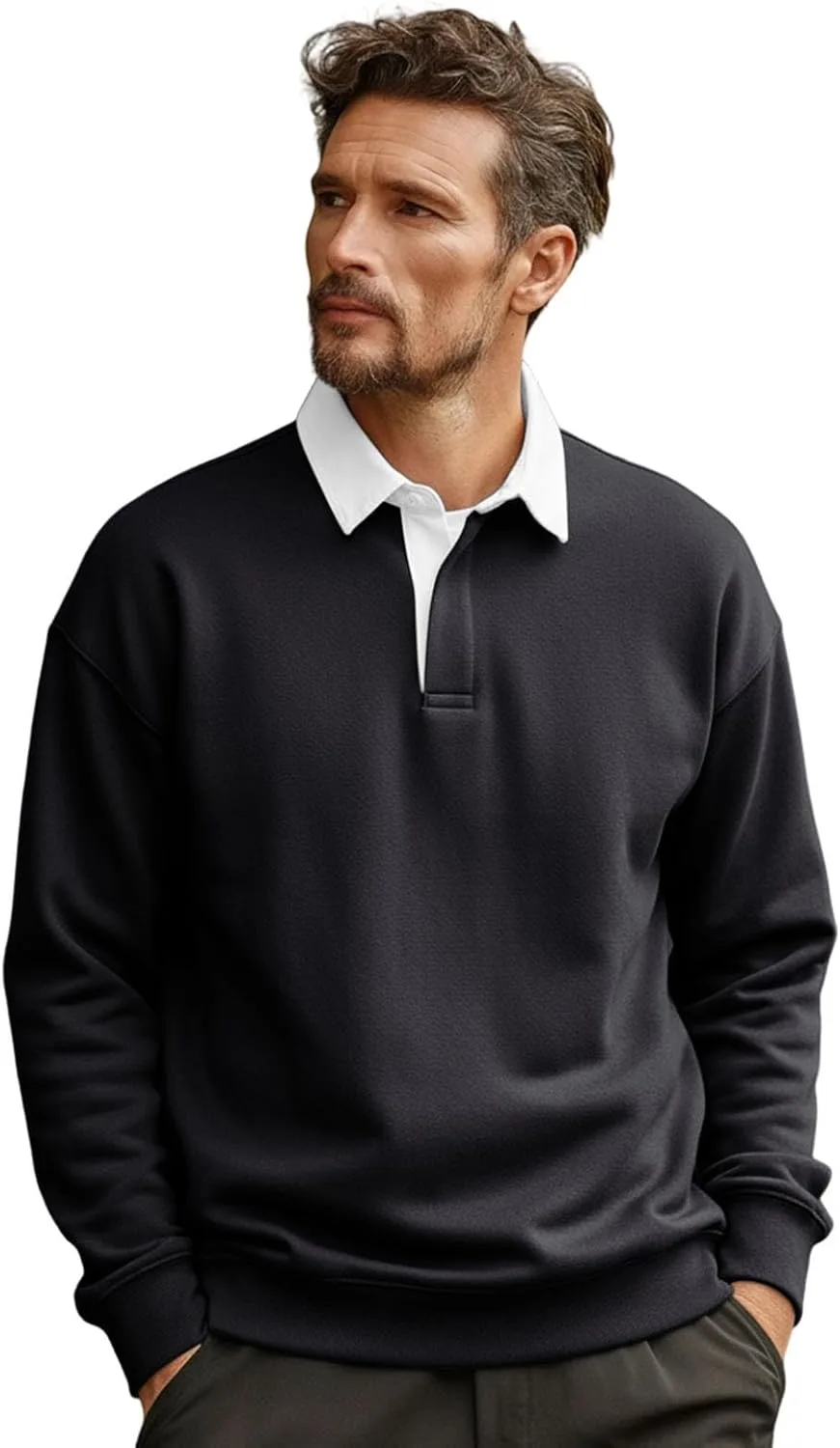 

Свитшот с воротником для мужчин — комфортный и повседневный для осени и зимы