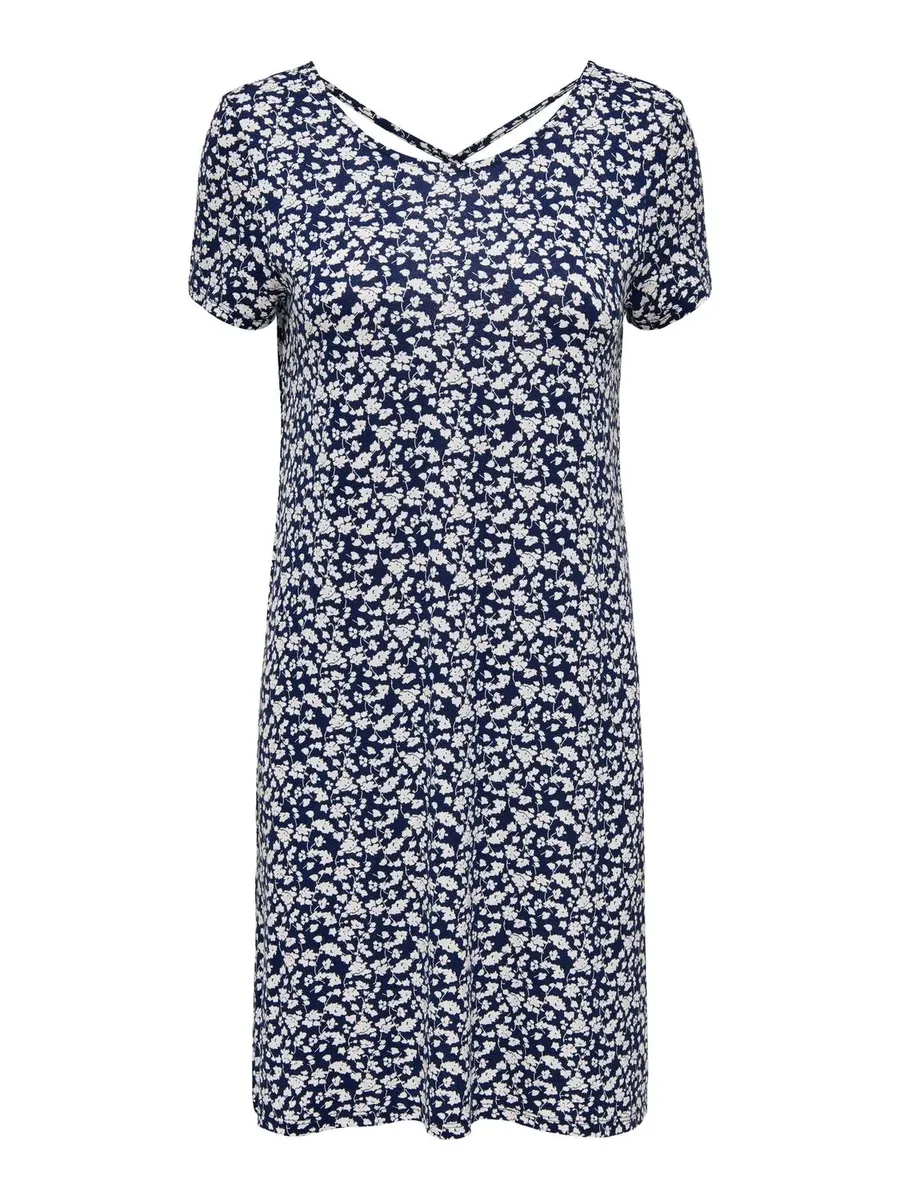 

Мини-платье ONLBERA BACK LACE UP S/S DRESS JRS NOOS " Only, цвет Night Sky Aop:Summer Flower