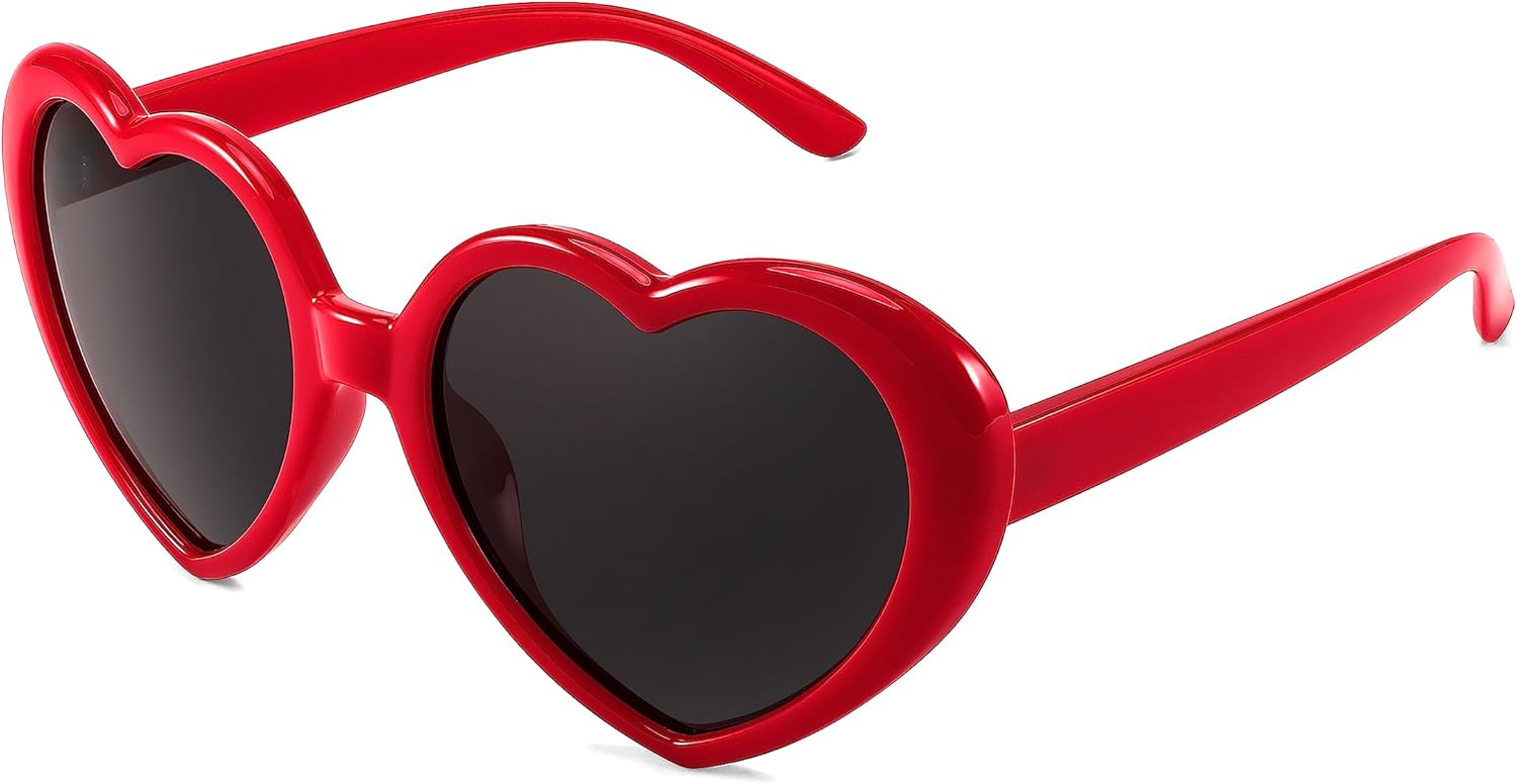 

FEISEDY Поляризованные солнцезащитные очки в форме сердца, увеличенного размера, в винтажном стиле, модные, для женщин, защита от ультрафиолета UV400, модель B2337, Red