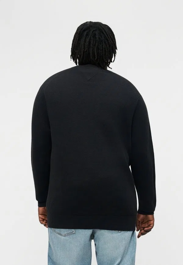 Основной структурный джемпер с круглым вырезом Tommy Hilfiger, Black — фото 3