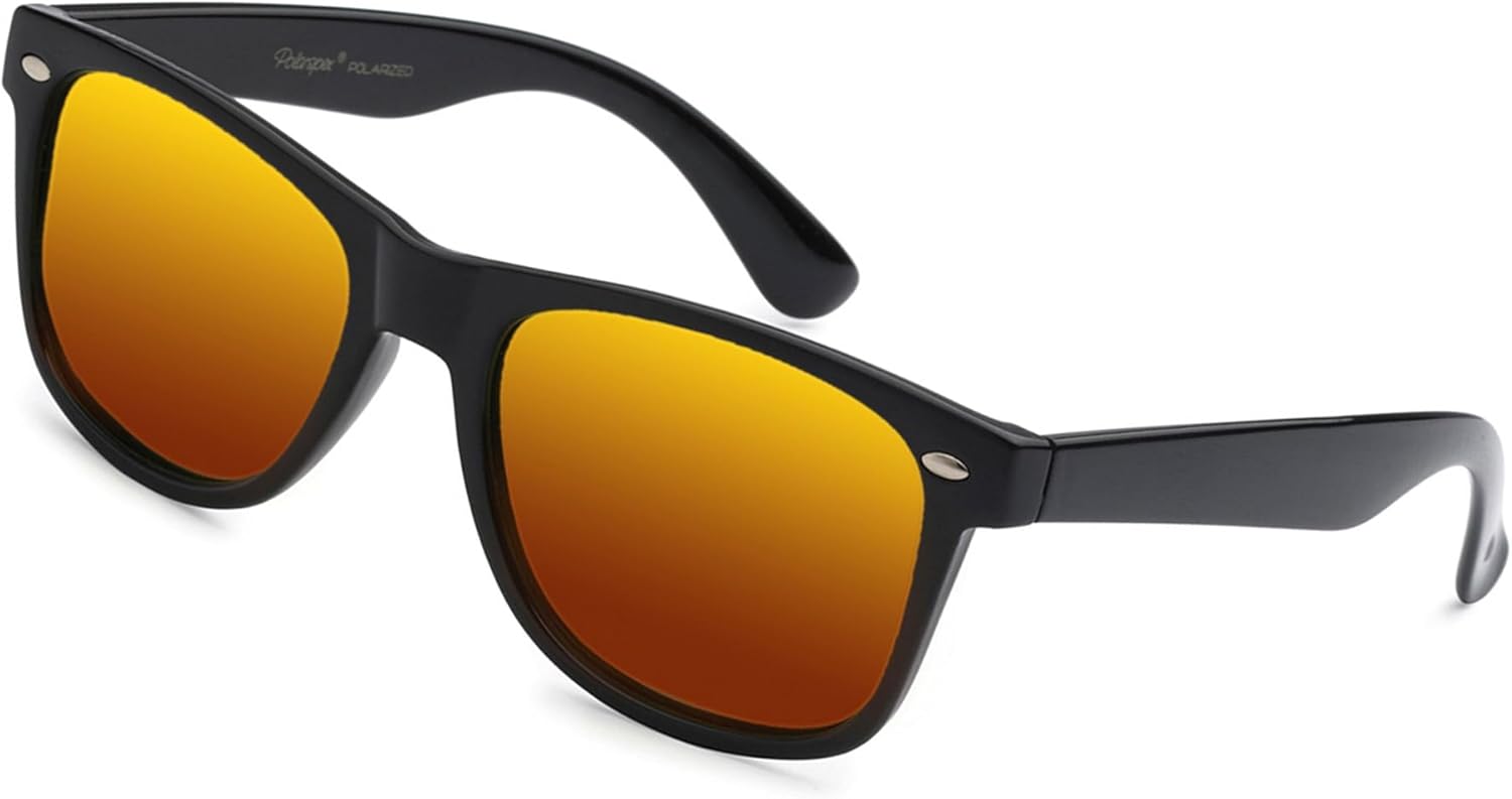 

Поляризованные солнцезащитные очки PolarSpex для мужчин и женщин – защита от УФ-излучения, прочные и легкие, в стиле ретро, ​​идеально подходят для вождения и рыбалки, Black | Lava Red