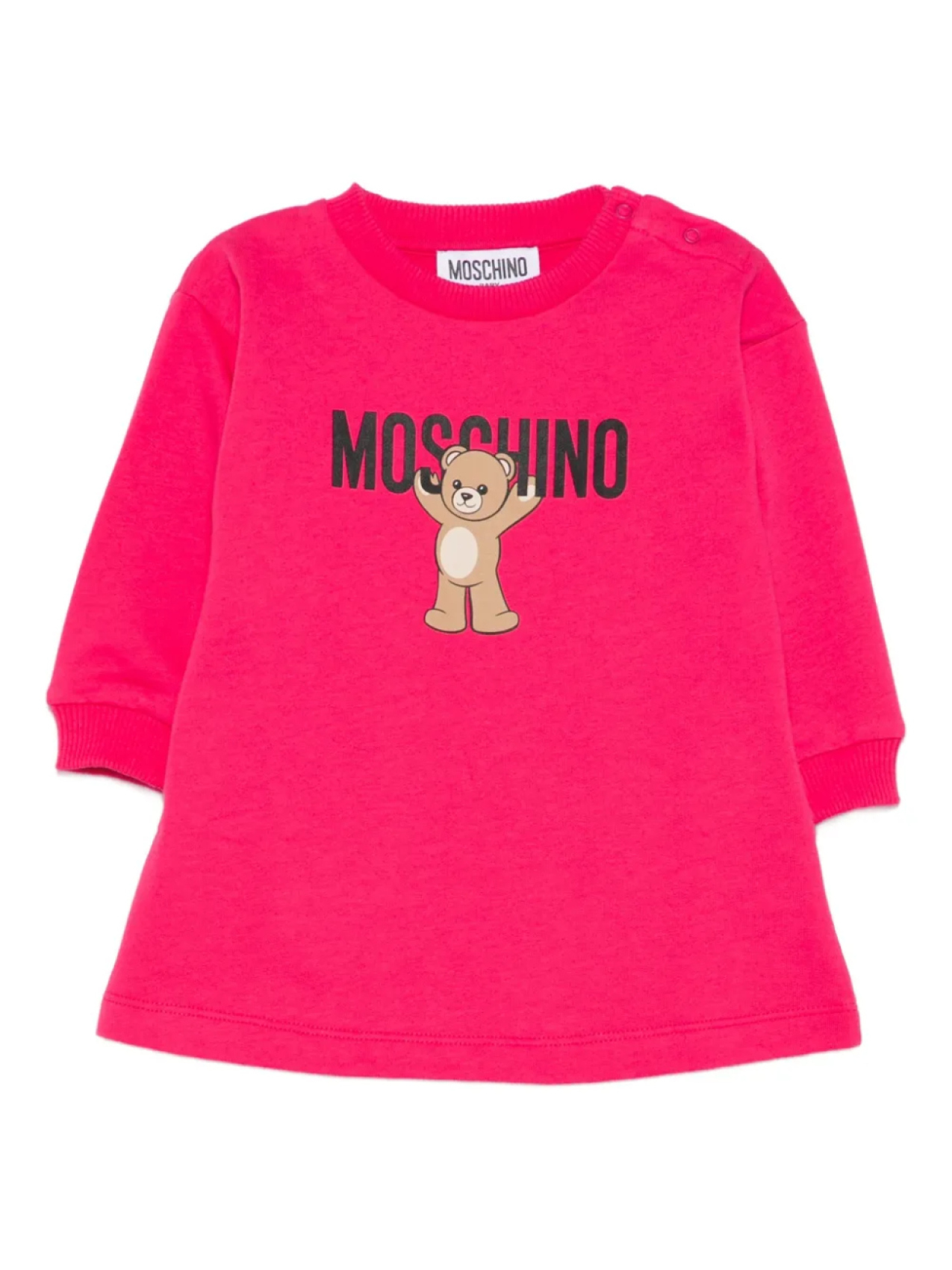 

Платье Moschino Kids из хлопка с принтом «Тедди», розовый