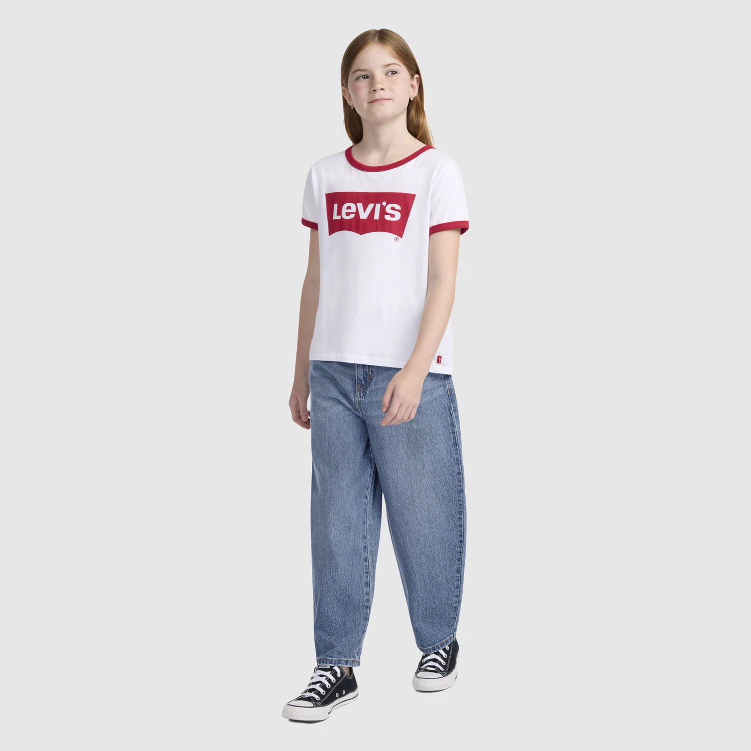 Широкие джинсы-бочонки для девочек 7-16 лет Levi's, Medium Wash