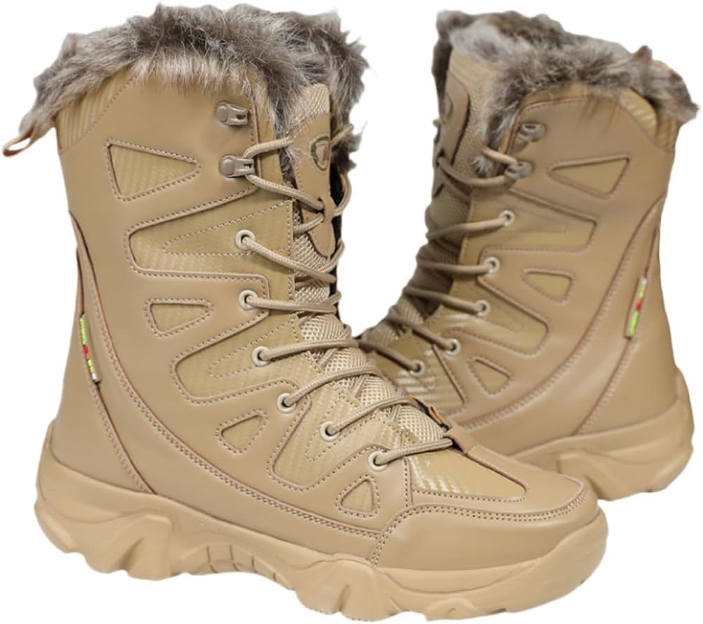 

Мужские утепленные ботинки HHHCHPM для улицы, осенне-зимние флисовые снеговые ботинки, удобные и дышащие высокие ботинки для походов и альпинизма, хаки