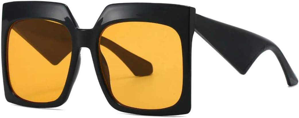 

Крупные солнцезащитные очки в большой оправе для женщин и мужчин, роскошные винтажные солнцезащитные очки, популярные панк-очки с леопардовым принтом для пляжа VVTWSSW, Black Yellow