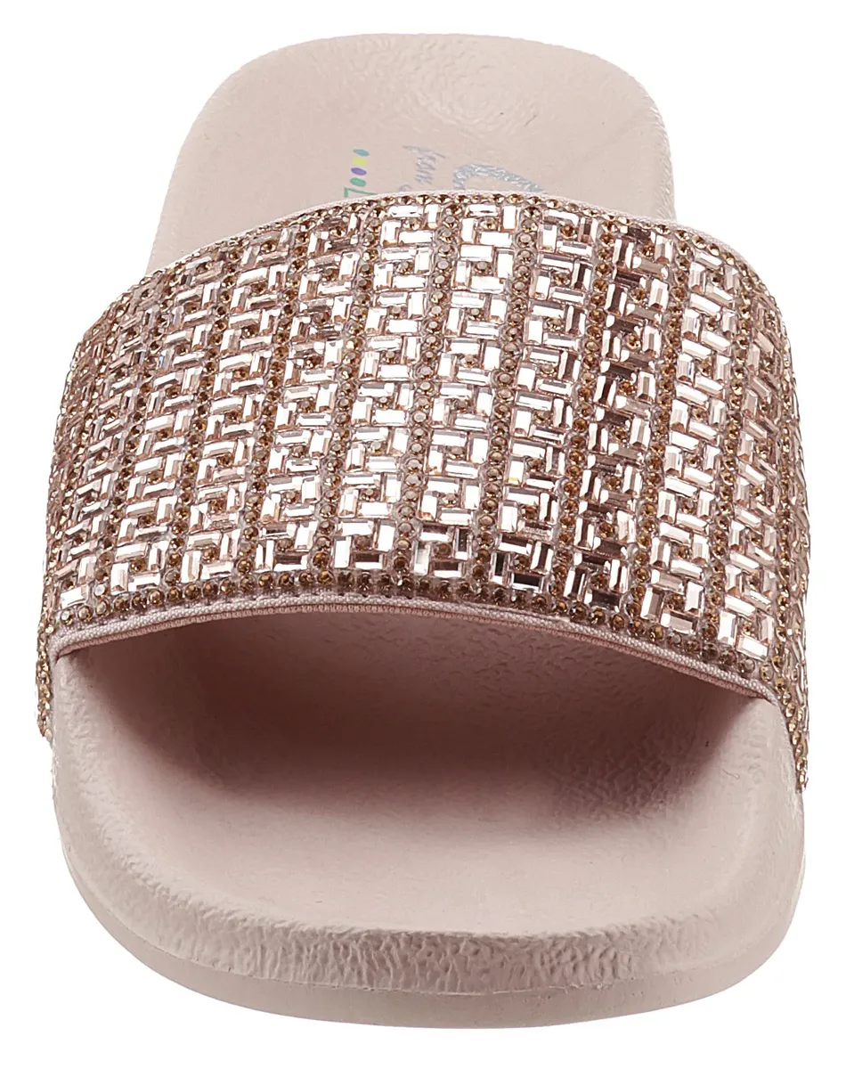 Мюли Skechers "POP UPS NEW SPARK", летняя обувь, тапочки со сверкающей повязкой, цвет Roségoldfarben — фото 4