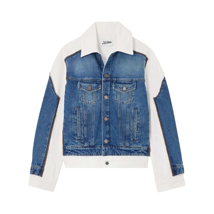 

Куртка Jean Paul Gaultier Contrast Panel Denim Jacket Vintage Blue/White, синий
