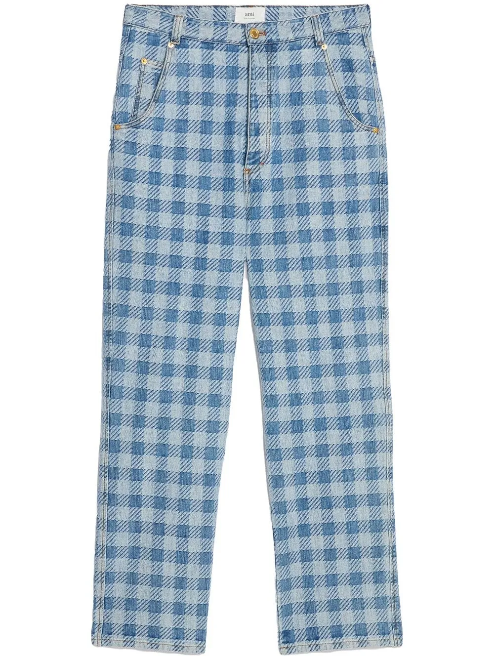 

Прямые джинсы Alex в клетку Ami Paris, синий