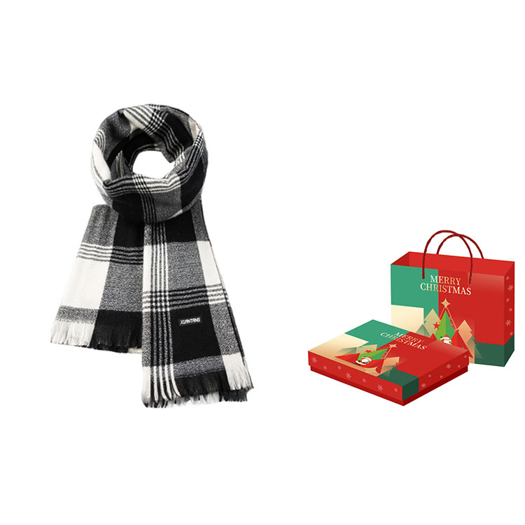 

Вязаный шарф унисекс, Black White, Christmas Box