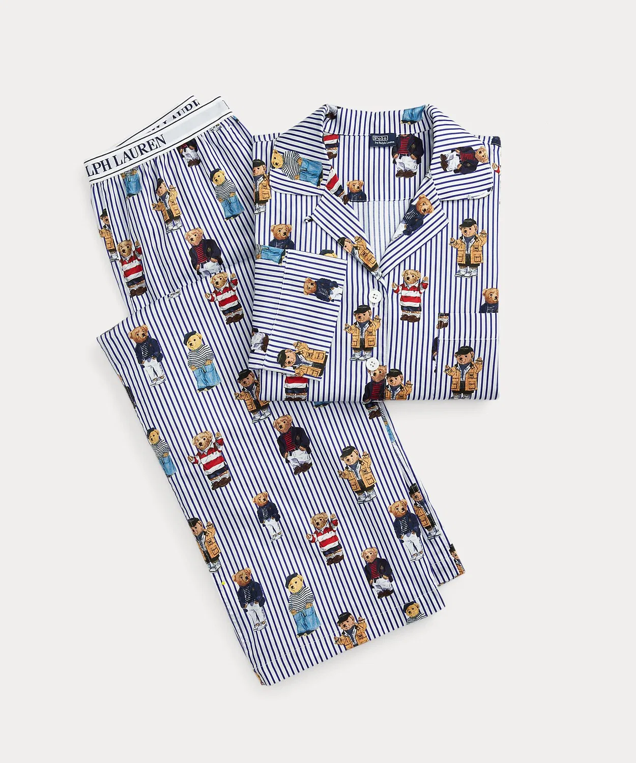 Пижамный комплект с длинным рукавом Polo Bear Ralph Lauren синий — фото 2