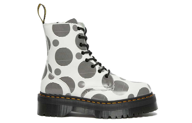 Ботинки Dr.Martens Jadon Polka Dot Smooth Leather Platform Boots 'White Black' Women's