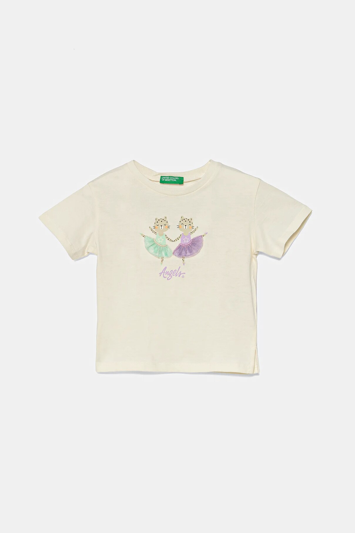 Футболка из хлопка для детей United Colors Of Benetton, бежевый — фото 2