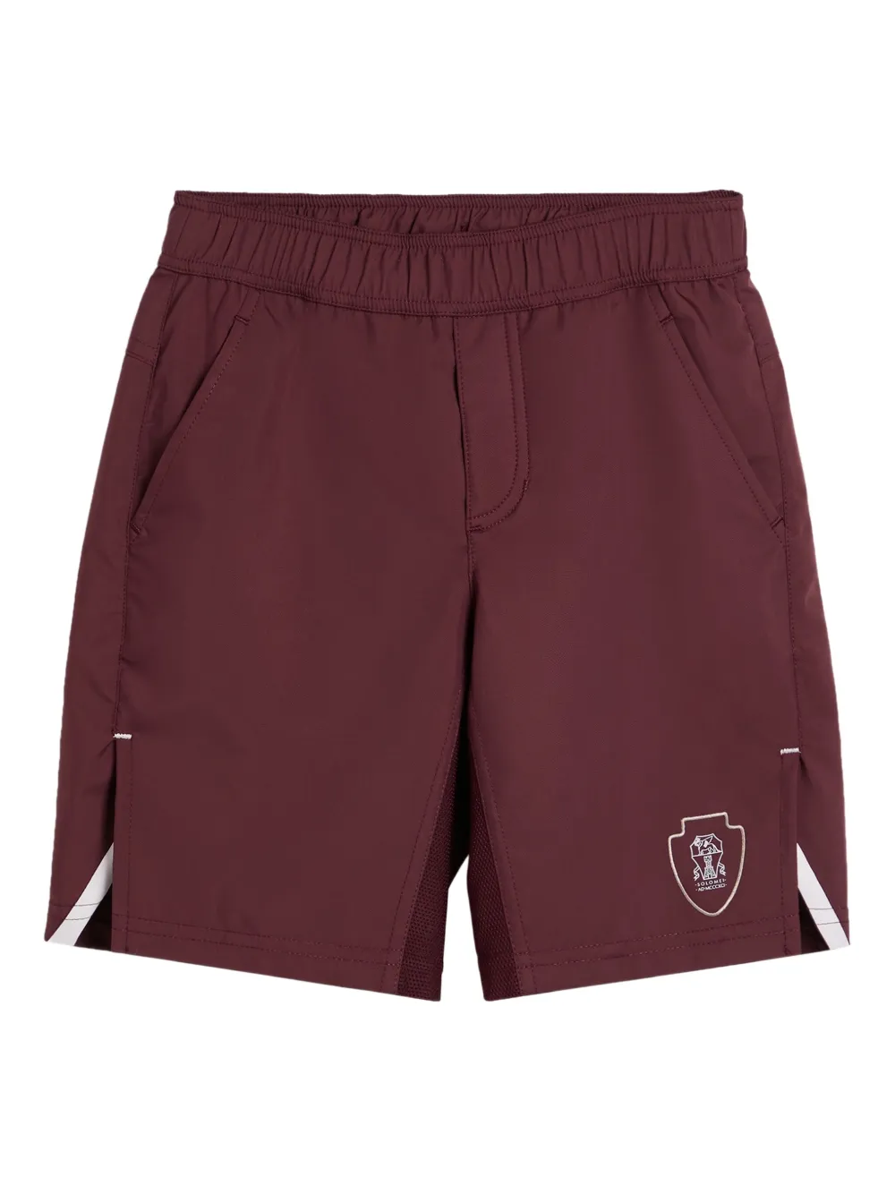 Спортивные шорты с вышитым логотипом Brunello Cucinelli Kids, красный — фото 4