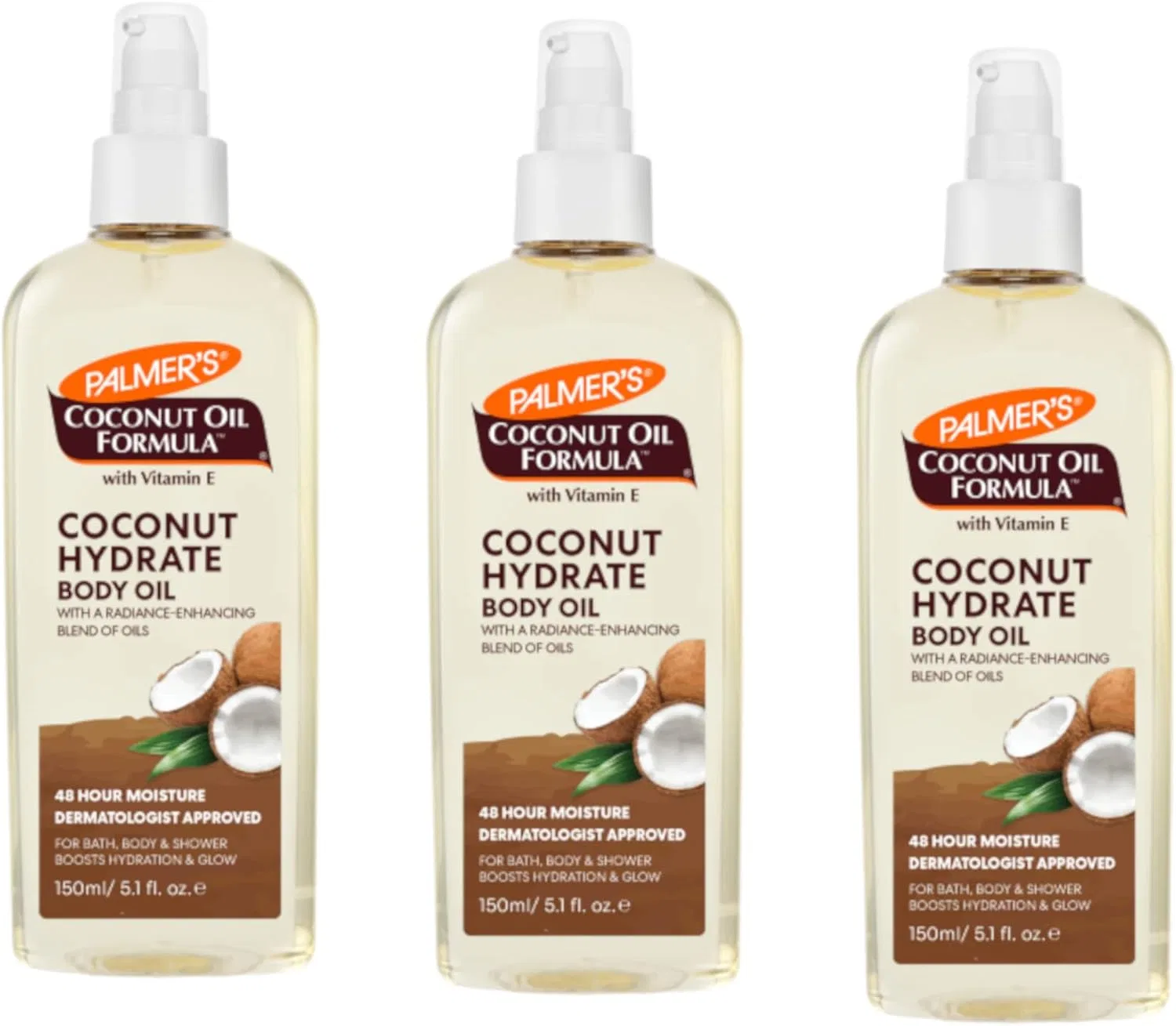 Масло для тела Palmer's Coconut Oil Body Oil, 150 мл, набор 3 шт