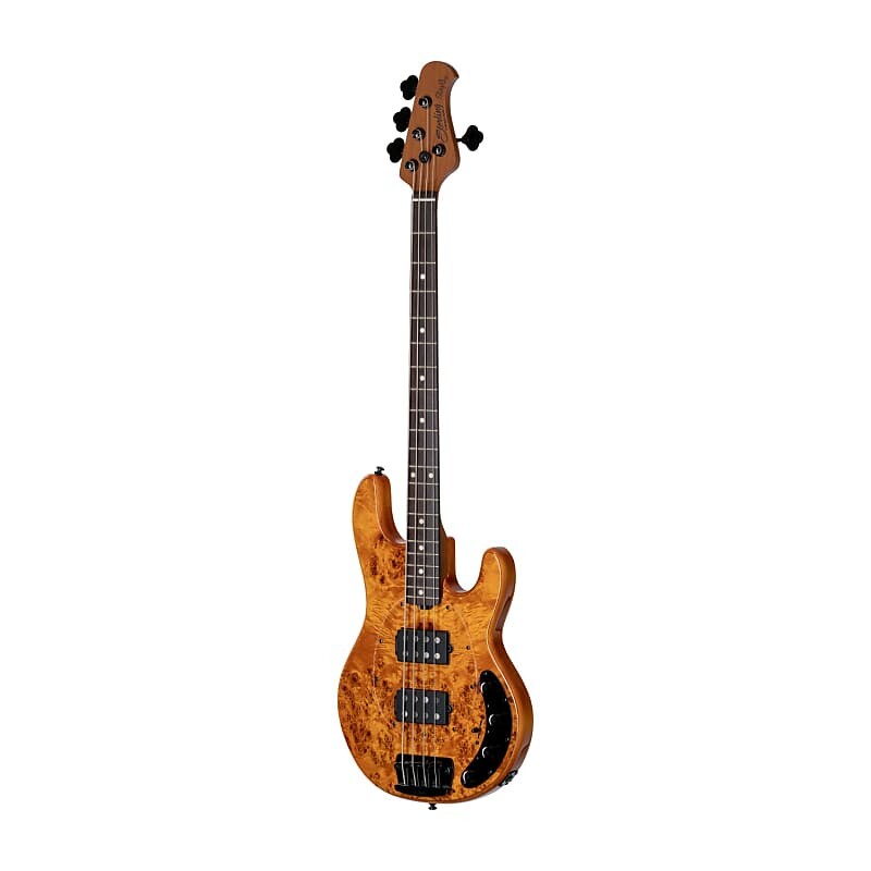 

Басс гитара Sterling by Music Man Stingray Bass Ray34HHPB Poplar Burl Amber
