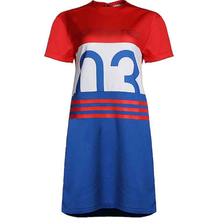 

Adidas Neo Женское синее платье с короткими рукавами