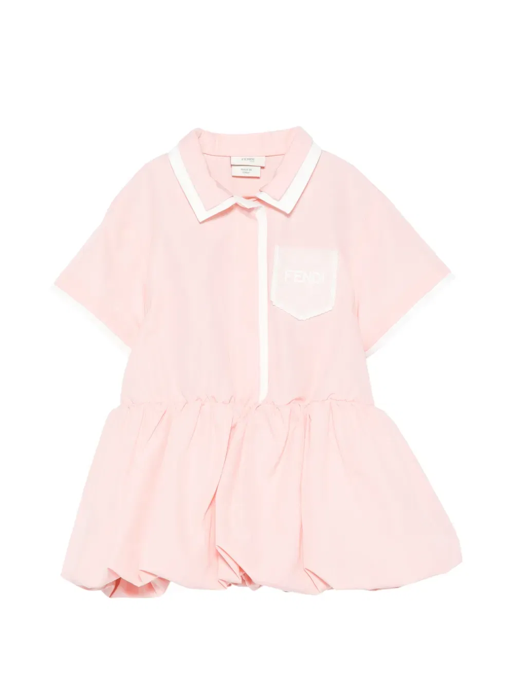 Платье с контрастной отделкой Fendi Kids, розовый