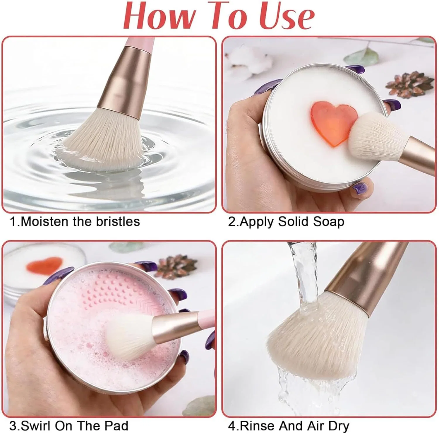 Набор для очистки кистей Makeup Brush Wash с мылом и ковриком, 100 г — фото 4