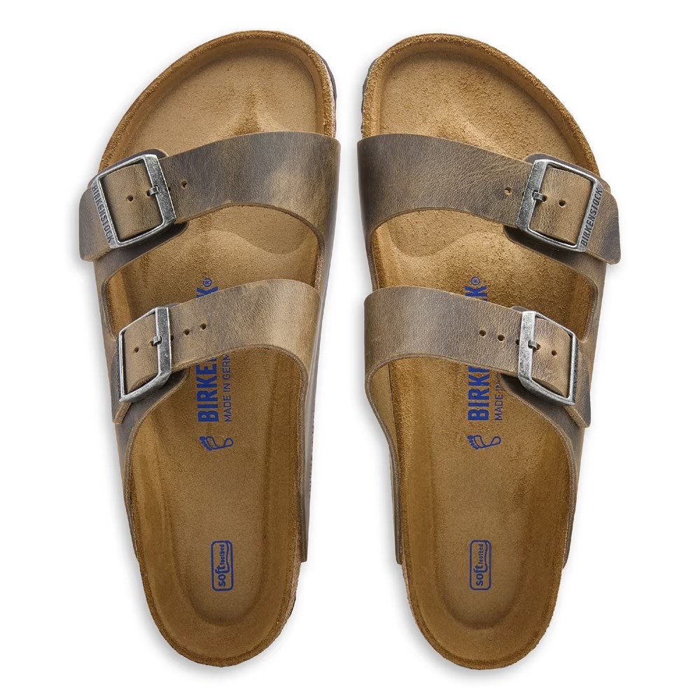 Сандалии Birkenstock Arizona Leather Soft Footbed, хаки — фото 4