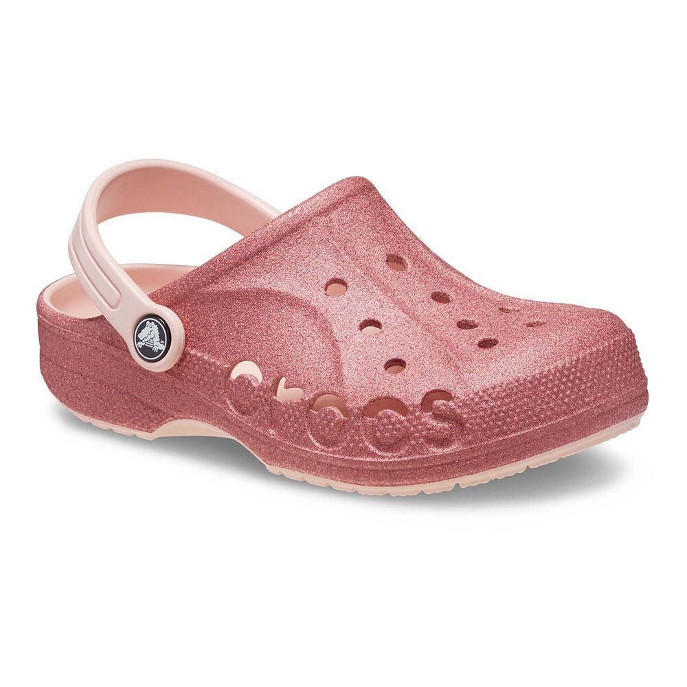 

Детские блестящие сабо Crocs Baya Kids, цвет Pink Rose