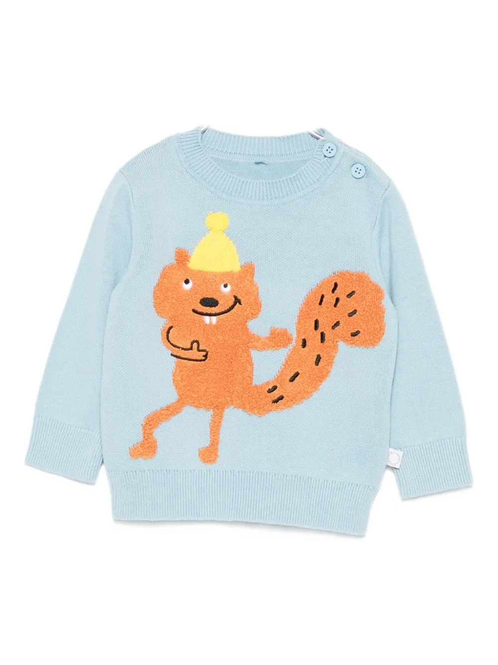 

Свитер с вышитой белкой Stella McCartney Kids, синий