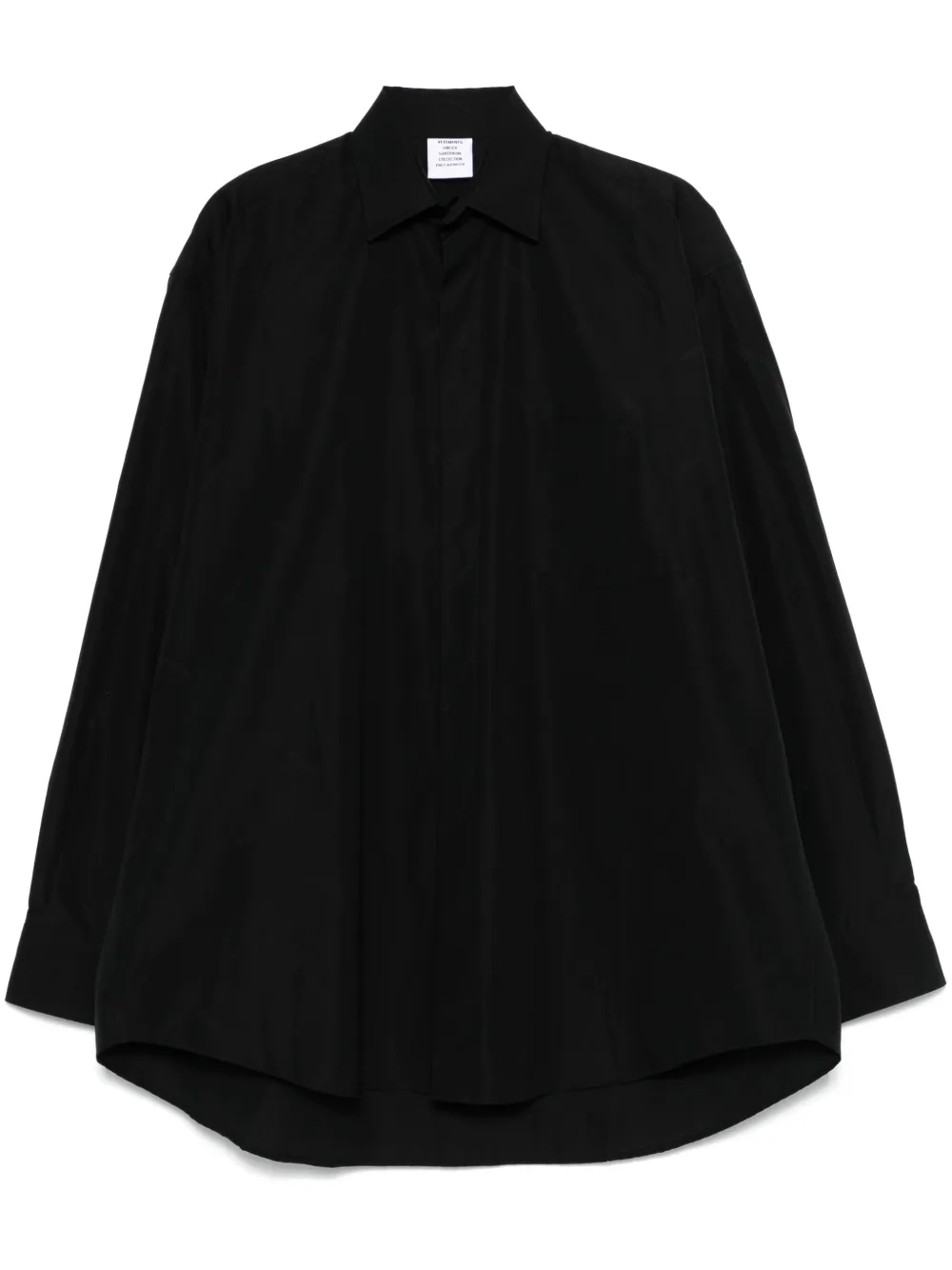 

Рубашка с вышитым логотипом VETEMENTS, черный