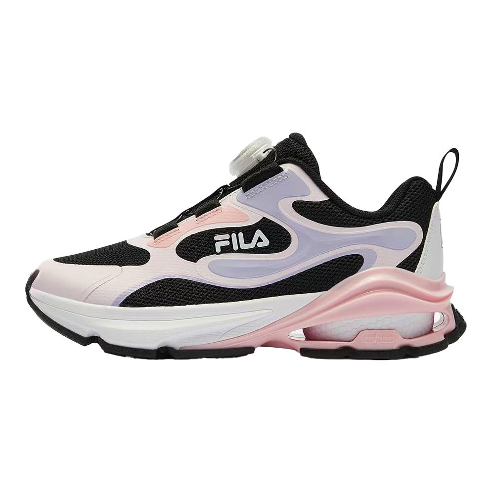 

BOA Противоскользящие Износостойкие Низкие Детские Беговые Кроссовки Черный Розовый Подростковые FILA KIDS, Черный/Розовая Вода