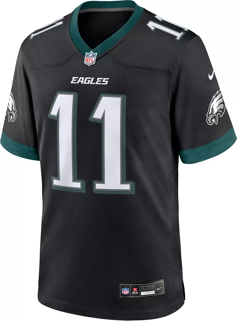 Мужские кроссовки Nike Philadelphia Eagles A.J. Коричневый альтернативный черный игровой трикотаж № 11 — фото 2