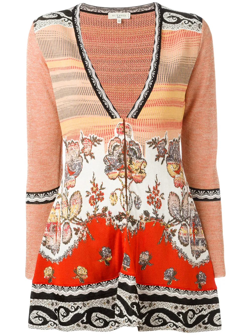 

Трикотажная блузка с разрезом спереди ETRO, желтый