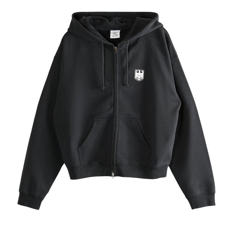 

Худи Vetements Polizei Fitted Zip-Up Hoodie, Washed Black