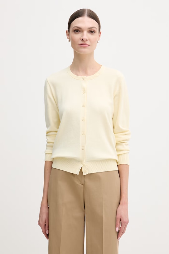 

Хлопковый кардиган United Colors of Benetton, желтый