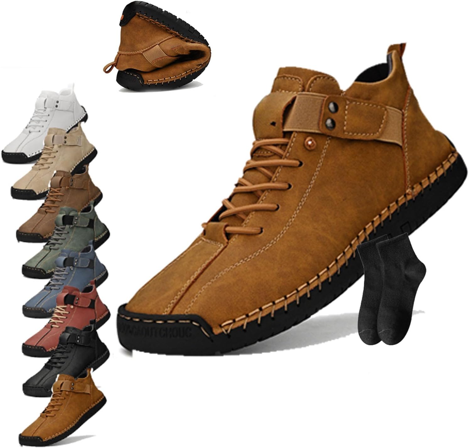 

Мужские повседневные лоферы-мокасины ручной работы Noworfewer, желтый